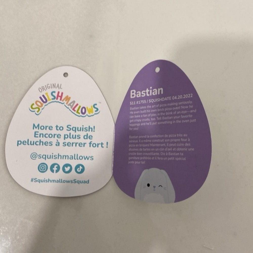 Squishmallows  Bastian 11  Blue Bunny - Picture 6 of 7